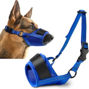 lot 3638 image: Dog Muzzle, Soft No Barking Bite Mesh Muzzles for Large Sized Dogs Anti Chewing, Breathable Muzzle for German Shepherd LabradorGolden Retriever, etc, Suit for Grooming Vet Allows Panting Drinking