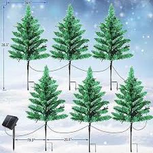 lot 3580 image: Homeleo 6pk Solar Christmas Tree Decor