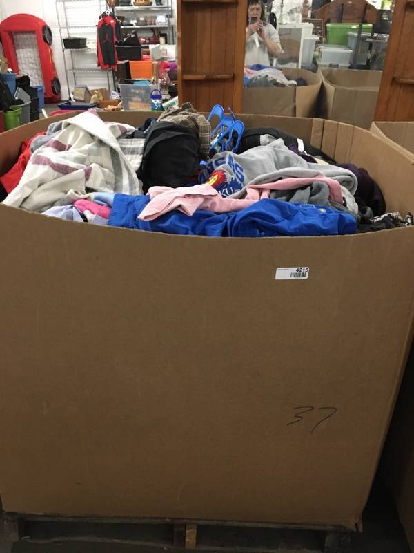 lot 4215 image: Gaylord with Large Quantity of Swap and Shop Random Items Gaylord not included bring your own bags or totes