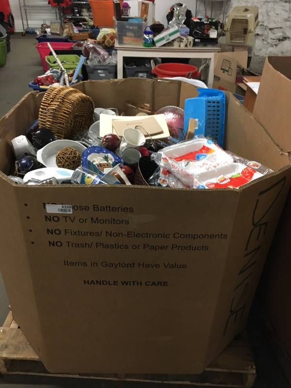 lot 4339 image: Gaylord with Large Quantity of Swap and Shop Random Items Gaylord not included bring your own bags or totes