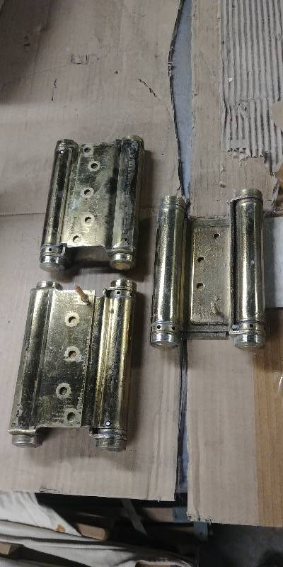 lot 56 image: 3 Pair Large Commercial Spring Loaded Hinges