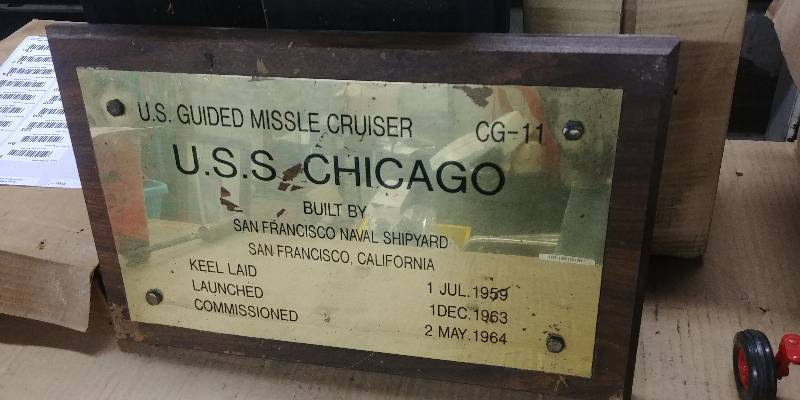 lot 72 image: USS Chicago Plaque
