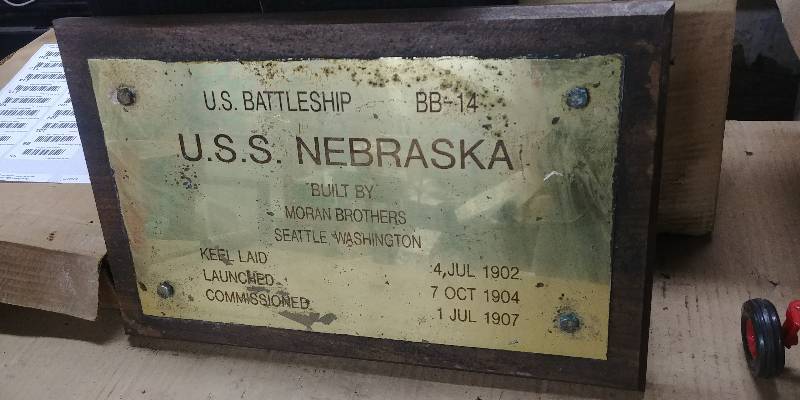 lot 74 image: USS Nebraska Plaque