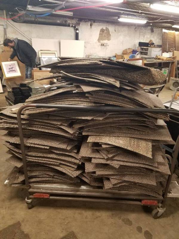 lot 6261 image: Large Lot of Used Cut Carpet Squares
