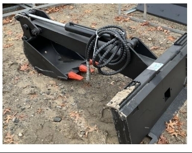 lot 688 image: Unused 2024 Suihe Hydraulic Backhoe Attachment with 12 Bucket Fits Skid Steer Quick Attach