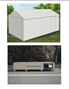 lot 6329 image: Unused 12ft x 19ft Single Metal Garage