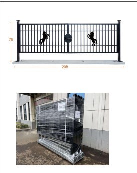 lot 6325 image: Unused 20ft Horse Metal Farm Driveway Gate