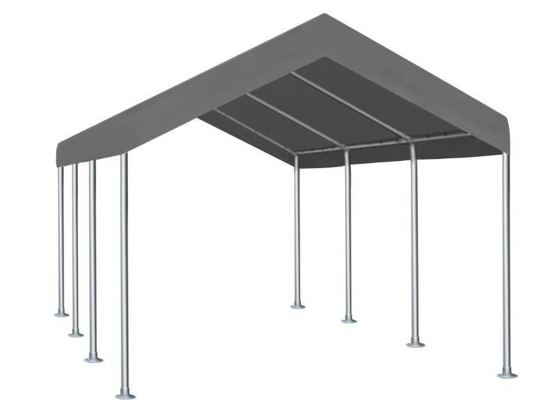 lot 9601 image: Abba Patio 10 x 20 ft Heavy Duty Carport Car Canopy Garage Boat Shelter Portable Tent for Outdoor Party, Wedding, Birthday, Garden, with 8 Legs Gray SKU JS-C1020L8T3-DG