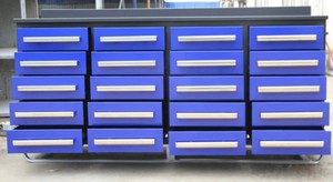 lot 1812 image: Unused 2025 7FT Workbench with 20 Drawers  Blue