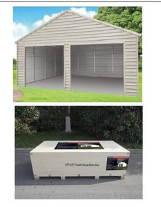 lot 6328 image: Unused Double Garage Metal Shed 22ft x 23ft  Brand Metal Products&nbsp