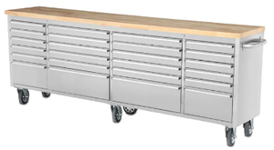 lot 35692 image: Hyxion 96 Inch Drawer Cabinet, Stainless Steel, HTC9624W1