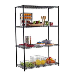lot 35695 image: TRINITY 4-Tier Commercial Wire Shelving Rack 48x24x72 - Black - Retail $405.63