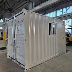 lot 8443 image: 12ft Storage Container W Door and Window