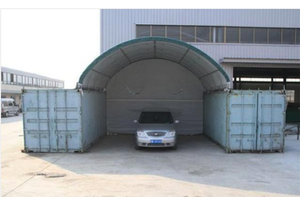 lot 20489 image: C2040 Container Canopy, White in Color.  20x40 for use between 2 shipping containers