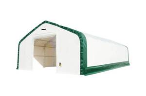 lot 20487 image: 204016DP Galvanized Trussed Frame Storage Enclosure with 300 PE Fabric Cover