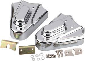 lot 30208 image: ABS Rear Axle Swingarm Covers Compatible With Harley Softail Heritage Springer Night Train Fatboy Standard Custom 1986-2007 Chrome