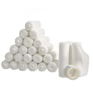 lot 30225 image: Gauze Bandage Rolls with Tape (Pack of 24) - 4 Inch x 4 Yards Stretched Gauze Bandage Breathable Gauze Wrap