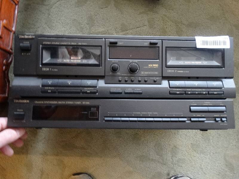 lot 349 image: Technics Double Cassette Deck & AMFM Stereo Tuner.