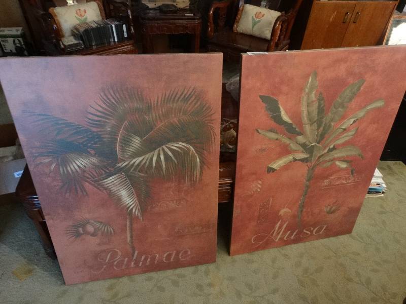lot 352 image: 2 Palm Tree Canvas Prints.
