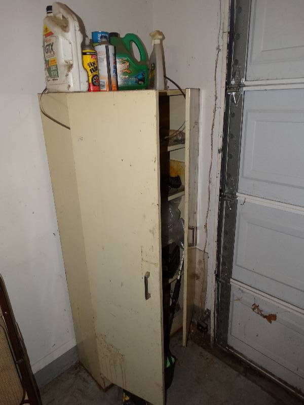 lot 970 image: Metal Storage Cabinet wAll Contents.