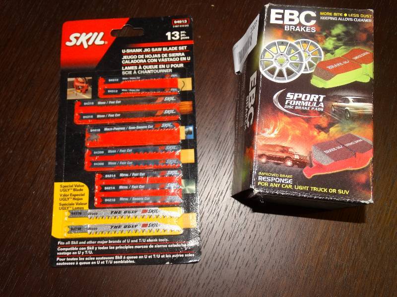 lot 1107 image: EBC Brakes in Box & 13 pc.Set of Skil Jigsaw Blades.