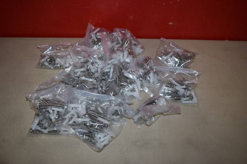 lot 233 image: 345 Plastic Wall Anchors with Stainless Steel Screws