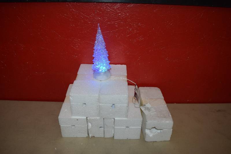 lot 291 image: 6 Trimming Traditions Acrylic LED Christmas Trees