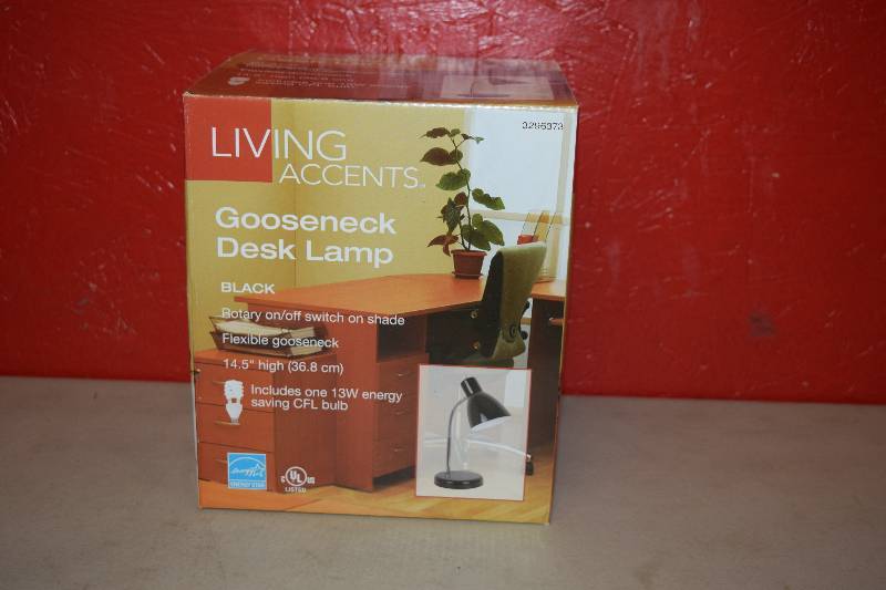 lot 306 image: Living Accents Gooseneck Desk Lamp