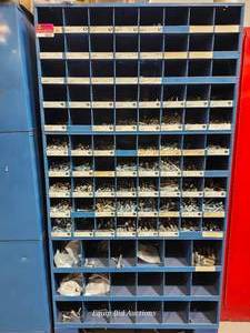 lot 48501 image: Industrial Hardware Storage Cabinet with Fasteners