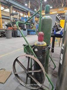 lot 48681 image: SafTcart Industrial Gas Cylinder Cart with Torch and Assorted Tools (TANKS NOT INCLUDED)&nbsp