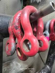 lot 48671 image: (3) Industrial Grade Red D-Ring Shackles
