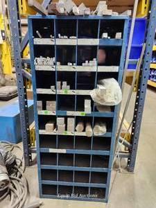 lot 48556 image: Industrial Metal Storage Bin with Assorted Metal Stock