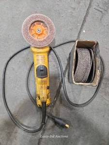 lot 49036 image: DeWalt 4-12 Angle Grinder with Flap Discs&nbsp