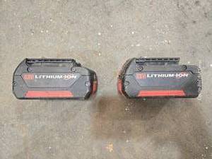 lot 49057 image: Bosch 18V 2.6Ah Lithium-Ion Batteries and Charger Set&nbsp