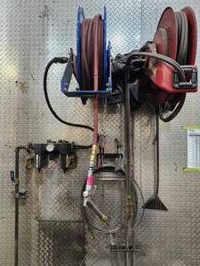 lot 49192 image: Industrial Air Hose Reel System with Filter Assembly