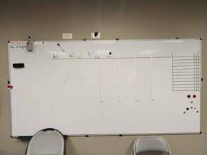 lot 49202 image: Large Wall-Mounted Dry Erase Whiteboard