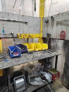 lot 36813 image: Industrial Quick Connect Fittings &amp Tool Organization Station. Contains all Contents of Table and Wall