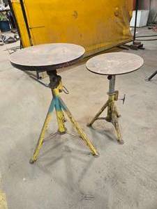 lot 49086 image: Industrial Adjustable Height Work Stands - Set of 2&nbsp