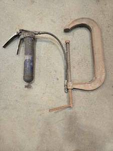 lot 49094 image: &nbspArmstrong C-Clamp and Grease Gun Set&nbsp