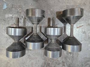 lot 49113 image: Industrial Steel Hourglass SpacersSupports - Set of 4