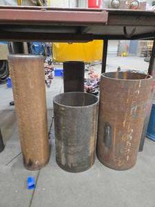 lot 49115 image: Industrial Steel Pipe Sections - Set of 4&nbsp