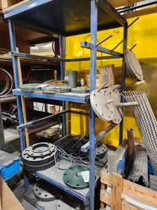 lot 49251 image: Industrial Metal Shelf with Steel Pegs&nbsp