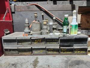 lot 49267 image: Industrial Parts Storage Cabinet with Test Fittings