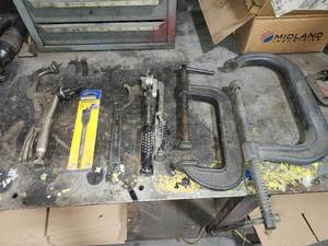 lot 49307 image: &nbspTool Collection with C-Clamps and Wrenches