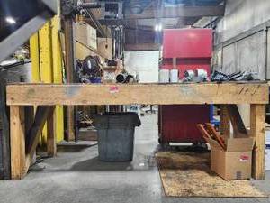 lot 49317 image: Industrial Wood Work Bench&nbsp