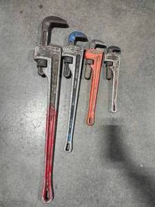 lot 49326 image: Ridgid Pipe Wrench Set - Various Sizes&nbsp