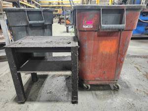 lot 49347 image: Industrial Material Collection on Wheels &amp Table&nbsp
