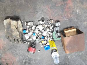lot 34406 image: Plumbing Fittings and Tools Lot with Kimball Midwest Sealant&nbsp