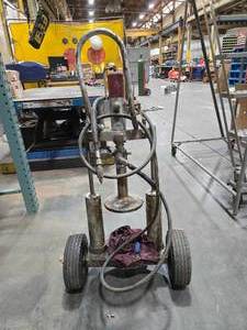 lot 34450 image: Vintage Industrial Hydraulic Ram Press Cart&nbsp