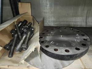 lot 49423 image: Industrial Steel Flange with Mounting Bolts Set